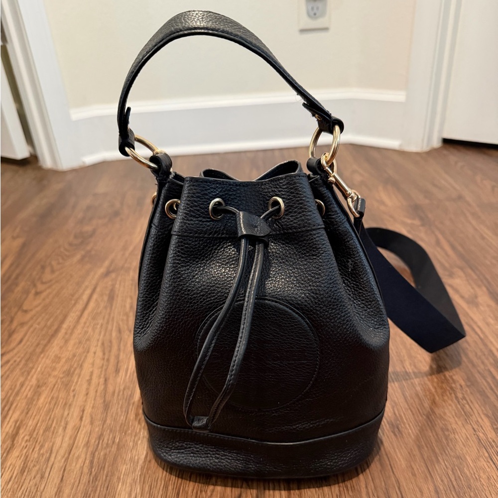 AUTHENTIC Coach Dampsey Drawstring Bucket Bag- Black Pebbled Leather - Picture 4 of 9
